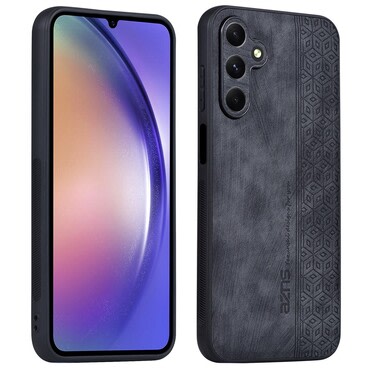 Premium maska Cube Leather za Samsung Galaxy A55 sa ugrađenom zaštitom za stražnju kameru - graphite black