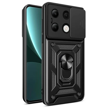 Robusna maska MaX-Armor s obručem, metalnom pločicom i zaštitom zadnjih kamera za Xiaomi Redmi Note 13 4G - army black Robusna maska MaX-Armor s obručem, metalnom pločicom i zaštitom zadnjih kamera za Xiaomi Redmi Note 13 4G - army black