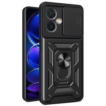 Robusna maska MaX-Armor s obručem, metalnom pločicom i zaštitom zadnjih kamera za Xiaomi Redmi Note 13 Pro Plus 5G - army black
