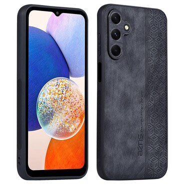 Premium maska Cube Leather za Samsung Galaxy A15 sa ugrađenom zaštitom za stražnju kameru - graphite black