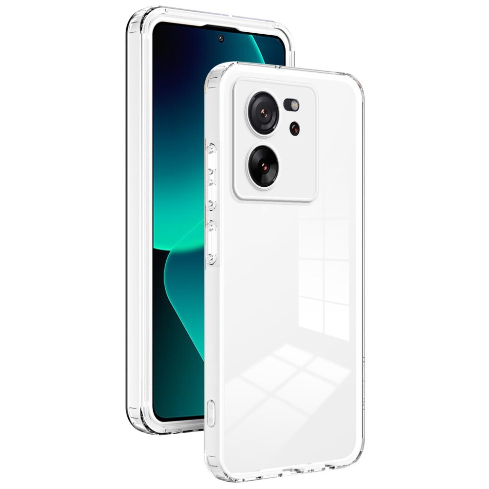 Hibridna maska "Crystal Bumper" s ugrađenom zaštitom zadnje kamere za Xiaomi 13T / 13T Pro - metallic white