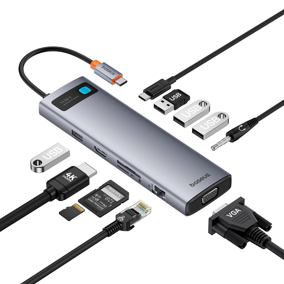 Multifunkcijski USB Hub Baseus "Metal Gleam" 11v1 s USB-C izlazom