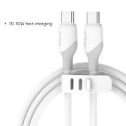 USB-C u USB-C kabel SyncFlow Gen2 s PD 30W potporom - 1 m - liquid white