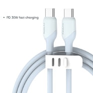 USB-C u USB-C kabel SyncFlow Gen2 s PD 30W potporom - 1 m - liquid blue