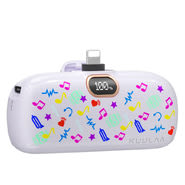 Ultra prijenosni power bank InstaPower: mini rezervna baterija s brzim punjenjem 20W i velikim kapacitetom 5000mAh - Lightning - music violet