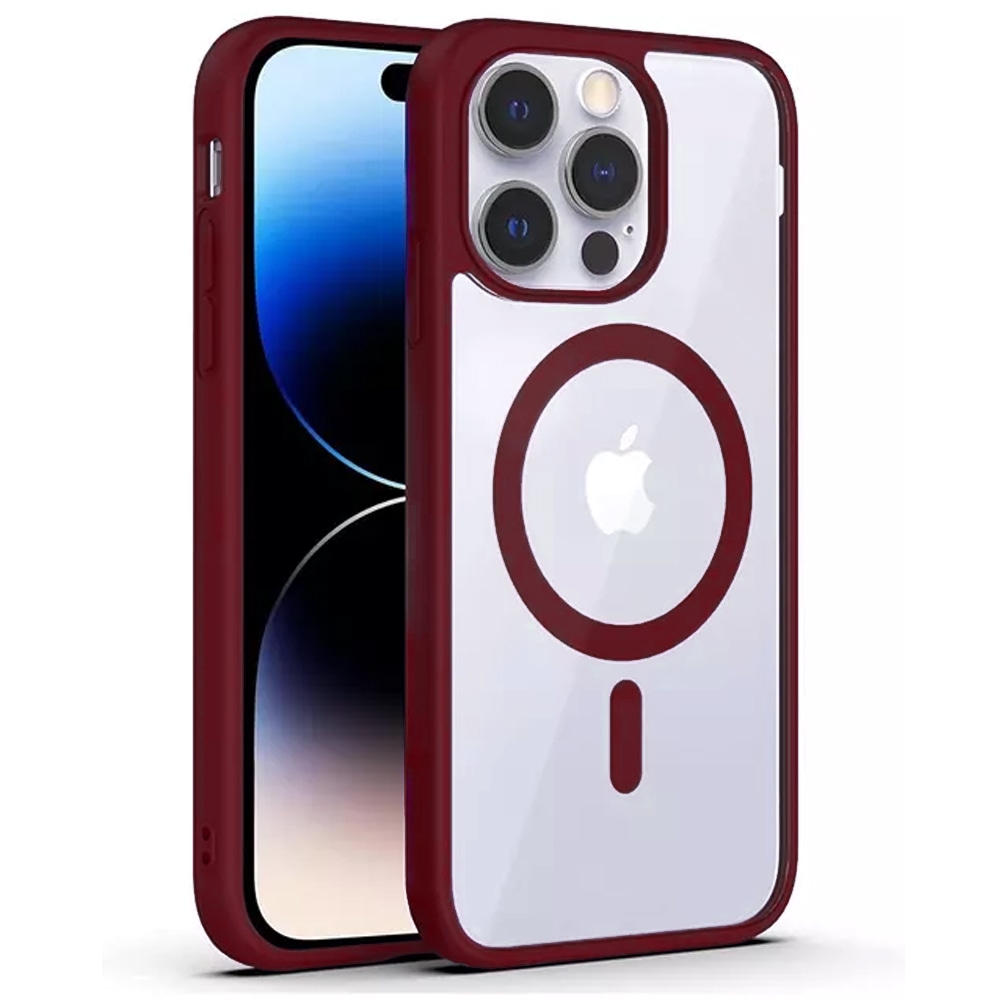 Hibridna maska "PastelMag" s magnetom Magsafe za iPhone 12 Pro Max - burgundy