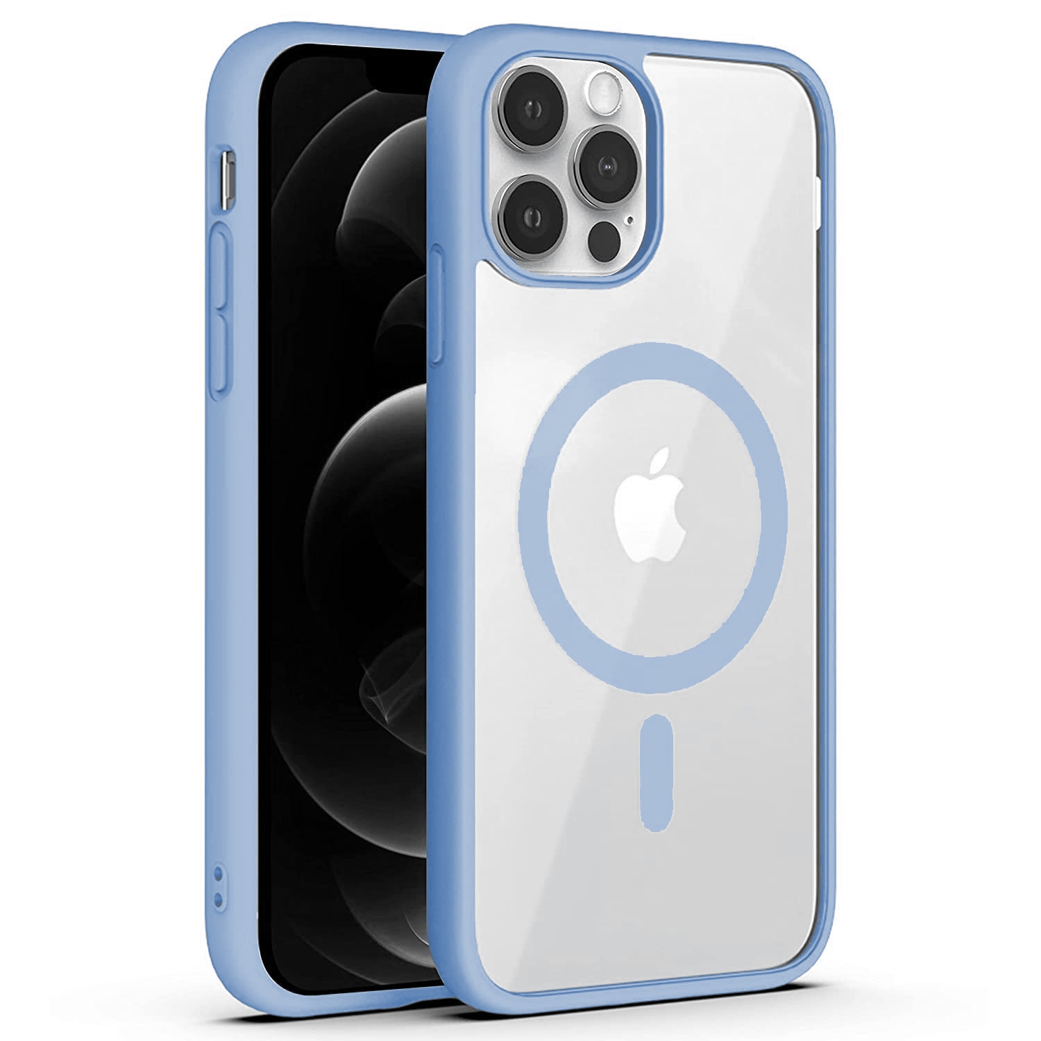 Hibridna maska "PastelMag" s magnetom Magsafe za iPhone 15 Pro Max - sky blue