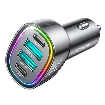 Brzi autopunjač JoyRoom "JR-CL29" s dva USB-A i dva USB-C izlaza za punjenje 70W - crni Brzi autopunjač JoyRoom "JR-CL29" s dva USB-A i dva USB-C izlaza za punjenje 70W - crni