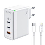 Zidni punjač Triple-GaN 100W - s dva USB-C PD i USB-A QC 3.0 izlazi i s GaN tehnologijom - Više kombinacija!