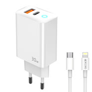 Zidni punjač Twin-GaN 30W - s USB-C i USB-A izlazima, standardima brzog punjenja i  GaN tehnologijom - Više kombinacija! Zidni punjač Twin-GaN 30W - s USB-C i USB-A izlazima, standardima brzog punjenja i  GaN tehnologijom - Više kombinacija!