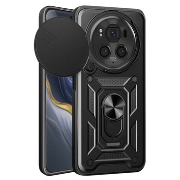 Robusna maska MaX-Armor s obručem, metalnom pločicom i zaštitom zadnjih kamera za Honor Magic6 Pro - army black