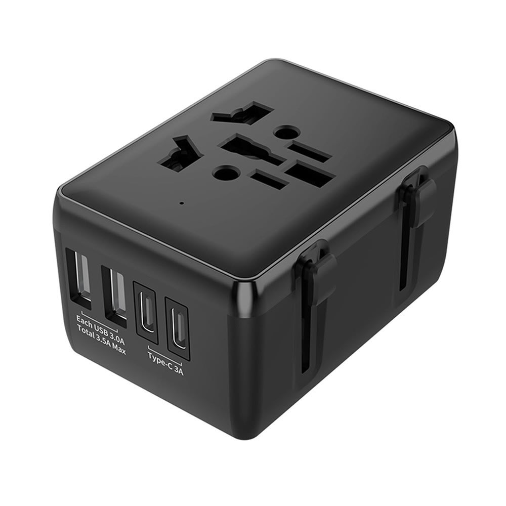 Putni adapter Techsuit "HHT204A" 4u1 s 2x USB, 2x Type-C izlaza - crni