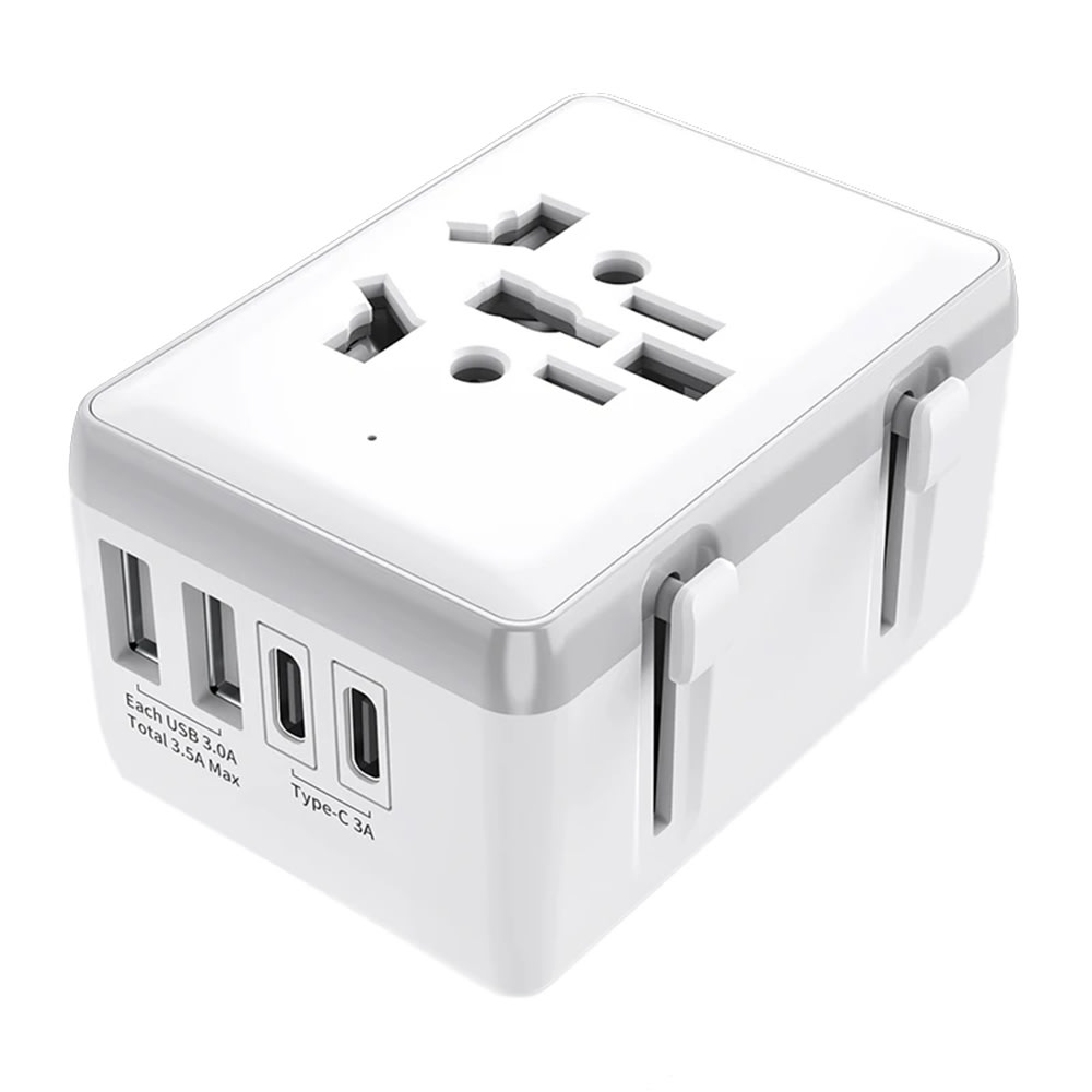 Putni adapter Techsuit "HHT204A" 4u1 s 2x USB, 2x Type-C izlaza - bijeli