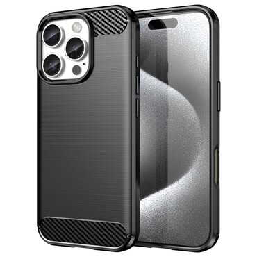 TPU gel maska "Brushed Carbon" za iPhone 16 Pro - crna