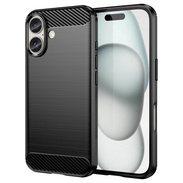 TPU gel maska "Brushed Carbon" za iPhone 16 - crna