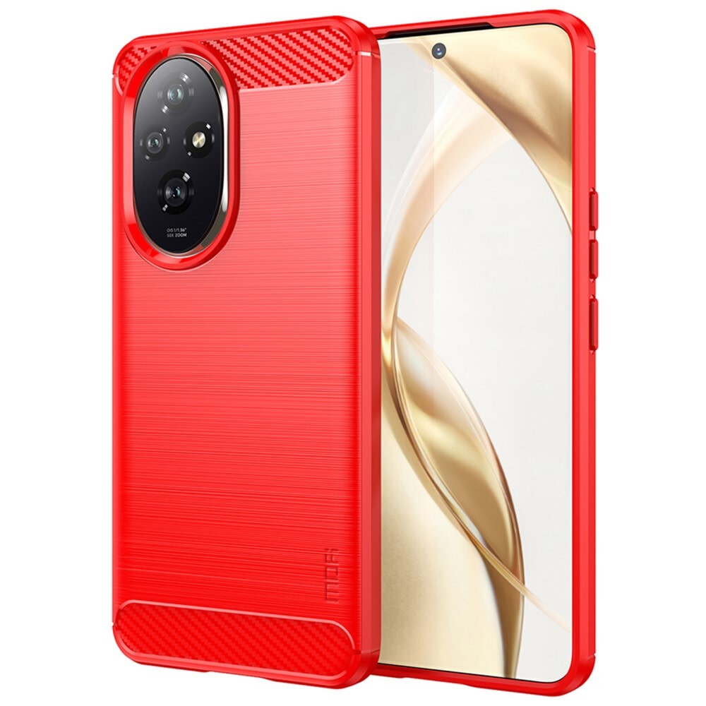 TPU gel maska"Brushed Carbon" za Honor 200 - crvena