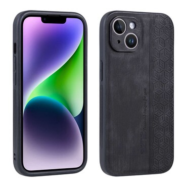 Premium maska Cube Leather za iPhone 16 sa ugrađenom zaštitom za stražnju kameru - graphite black