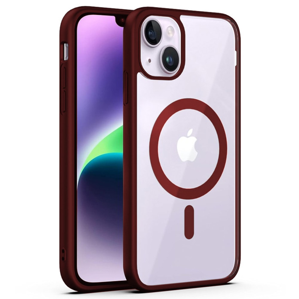 Hibridna maska "PastelMag" s magnetom Magsafe za iPhone 16 Plus - burgundy