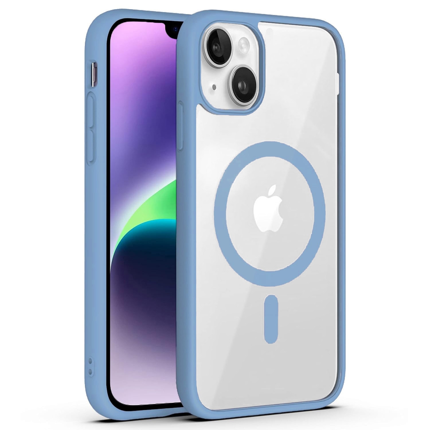 Hibridna maska "PastelMag" s magnetom Magsafe za iPhone 16 Plus - sky blue