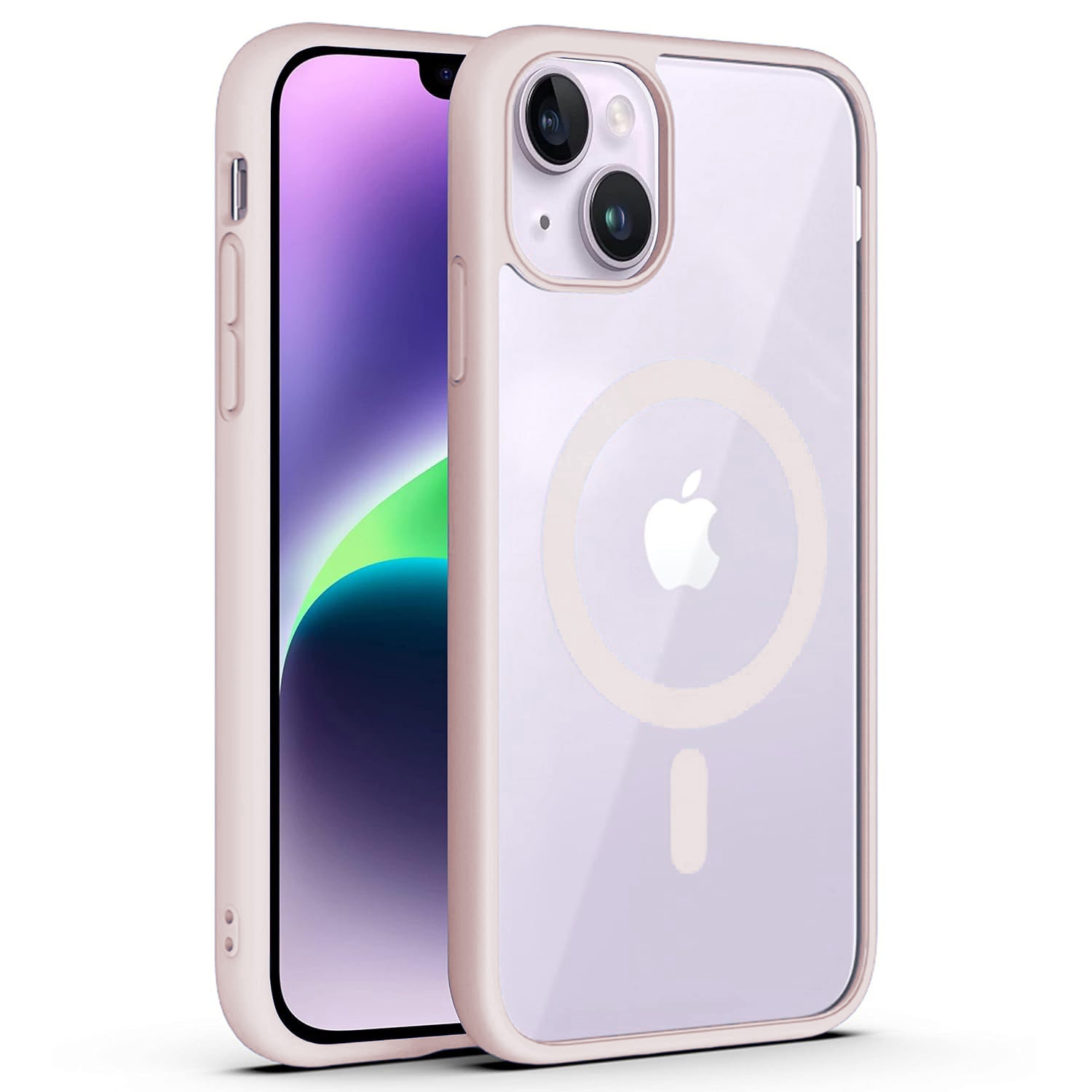 Hibridna maska "PastelMag" s magnetom Magsafe za iPhone 16 Plus - light pink