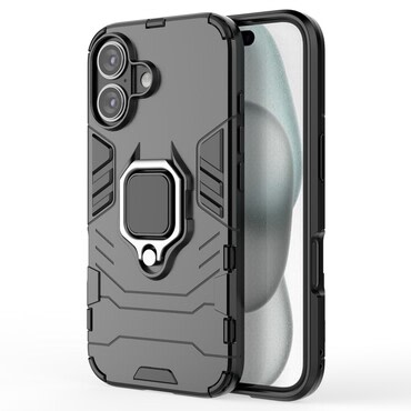 Robusna maska "Impact X Ring" za iPhone 16 - crna