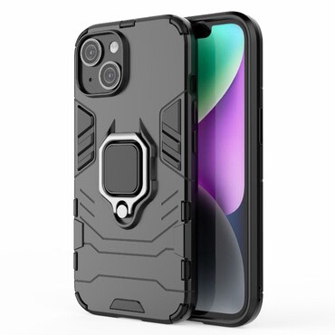 Hibridna maska "Impact X Ring" za iPhone 15 Plus - crna