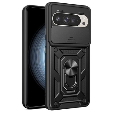 Robusna maska MaX-Armor s obručem, metalnom pločicom i zaštitom zadnjih kamera za Google Pixel 9 / Pixel 9 Pro - army black