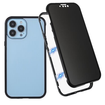 Magnetna Full-body maska za iPhone 16 Pro Max "Stronghold Dark" sa zatamnjenim privacy staklom - crna