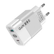 Zidni adapter za punjenje Techsuit "CHPD131" GaN, s USB-A i USB-C izlazima 65W - bijeli