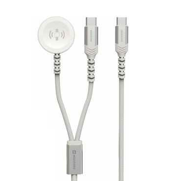 2v1 Bežična stanica za punjenje Swissten za Apple Watch satove i USB-C kabel za Apple uređaje - bijela 2v1 Bežična stanica za punjenje Swissten za Apple Watch satove i USB-C kabel za Apple uređaje - bijela