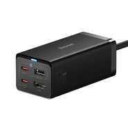 Zidni adapter za punjenje Baseus "GAN5 Pro 67W" s HDMI, USB-A i 2x USB-C izlazima i priloženim USB-C kablom - crni