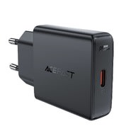 Ultra tanki zidni adapter za punjenje  Acefast "A65, s GaN tehnologijom i 1x USB-C izlazom - 20W - crni