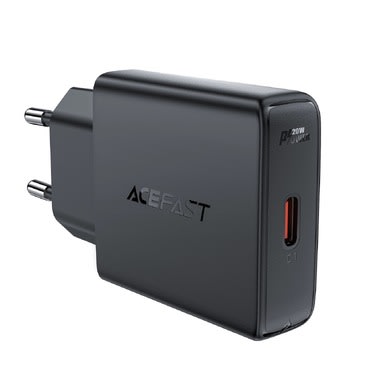 Ultra tanki zidni adapter za punjenje  Acefast "A65, s GaN tehnologijom i 1x USB-C izlazom - 20W - crni Ultra tanki zidni adapter za punjenje  Acefast "A65, s GaN tehnologijom i 1x USB-C izlazom - 20W - crni