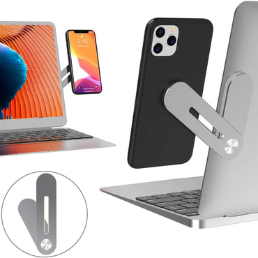 Magnetni sklopivi držač za mobilne uređaje Techsuit "Desk Holder" s pričvršćivanjem na laptop ili monitor - srebrni Magnetni sklopivi držač za mobilne uređaje Techsuit "Desk Holder" s pričvršćivanjem na laptop ili monitor - srebrni