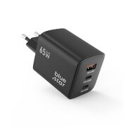 Zidni adapter Blue Star "VT-43" s GaN tehnologijom i  PD 4.0, 1x USB-A i 2x USB-C izlazima 65W - crni
