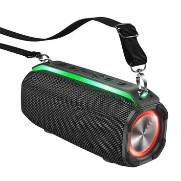 Prijenosni bluetooth zvučnik Hoco Rick Sports sa RGB LED osvjetljenjem - crni