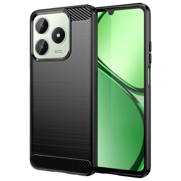 TPU gel maska "Brushed Carbon" za Realme C61 - crna
