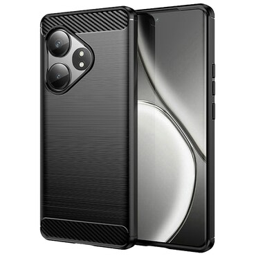 TPU gel maska "Brushed Carbon" za Realme GT 6 - crna