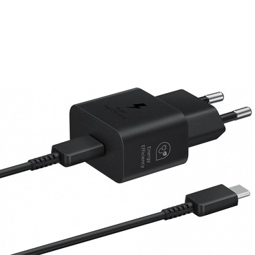 Originalni zidni punjač i USB-C kabel Samsung EP-T2510X 25W - crni Originalni zidni punjač i USB-C kabel Samsung EP-T2510X 25W - crni