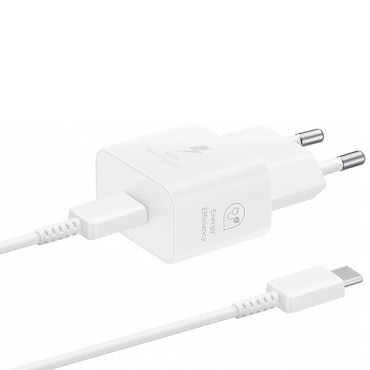 Originalni zidni punjač i USB-C kabel Samsung EP-T2510X 25W - bijeli Originalni zidni punjač i USB-C kabel Samsung EP-T2510X 25W - bijeli