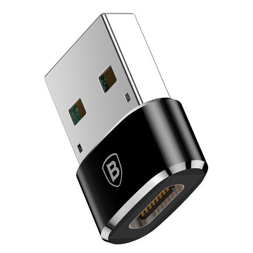 USB-A u USB-C adapter Baseus "CCOTG", 3A - crni