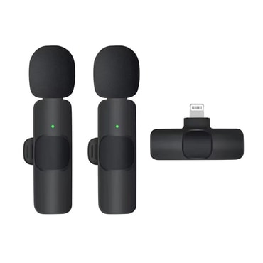 2-pack bežičnih kravatnih mikrofona Techsuit "LW2", Lightning - crni 2-pack bežičnih kravatnih mikrofona Techsuit "LW2", Lightning - crni