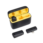 2-pack bežičnih kravatnih mikrofona Techsuit "LW3" - kvalitetni mikrofoni s 20m dometa, Lightning - crni