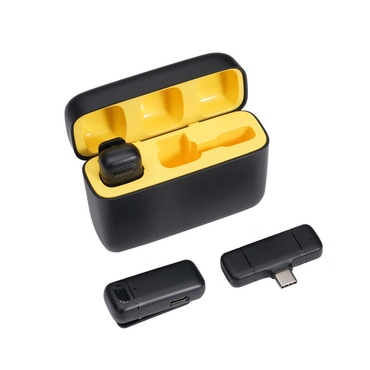 2-pack bežičnih kravatnih mikrofona Techsuit "LW3" - kvalitetni mikrofoni s 20m dometa, USB-C - crni 2-pack bežičnih kravatnih mikrofona Techsuit "LW3" - kvalitetni mikrofoni s 20m dometa, USB-C - crni