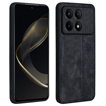 Premium maska Cube Leather za Xiaomi Poco F6 Pro sa ugrađenom zaštitom za stražnju kameru - graphite black