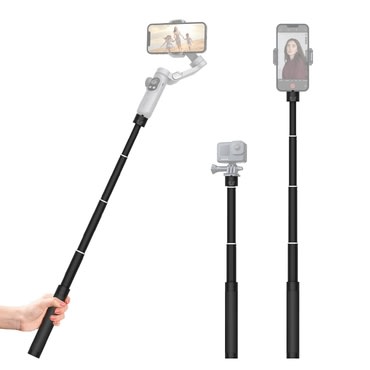 ALu teleskopsi prilagodljivi štap - kompatibilan s gimbal, akcijskim kamereama, fotoaparatima 1/4" - crni