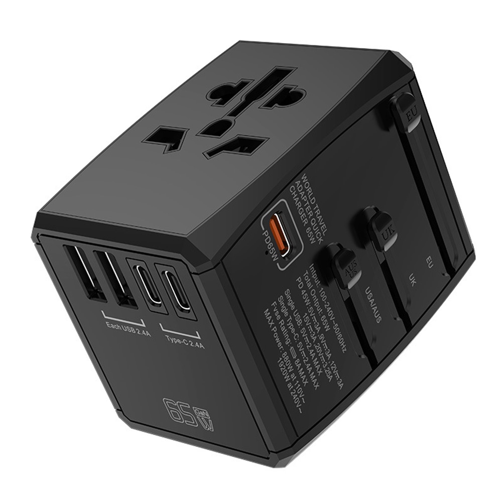 Putni adapter Techsuit "HHT906" 5v1 z 2x USB, 3x USB-C ulaza i PD 65W brzim punjenjem