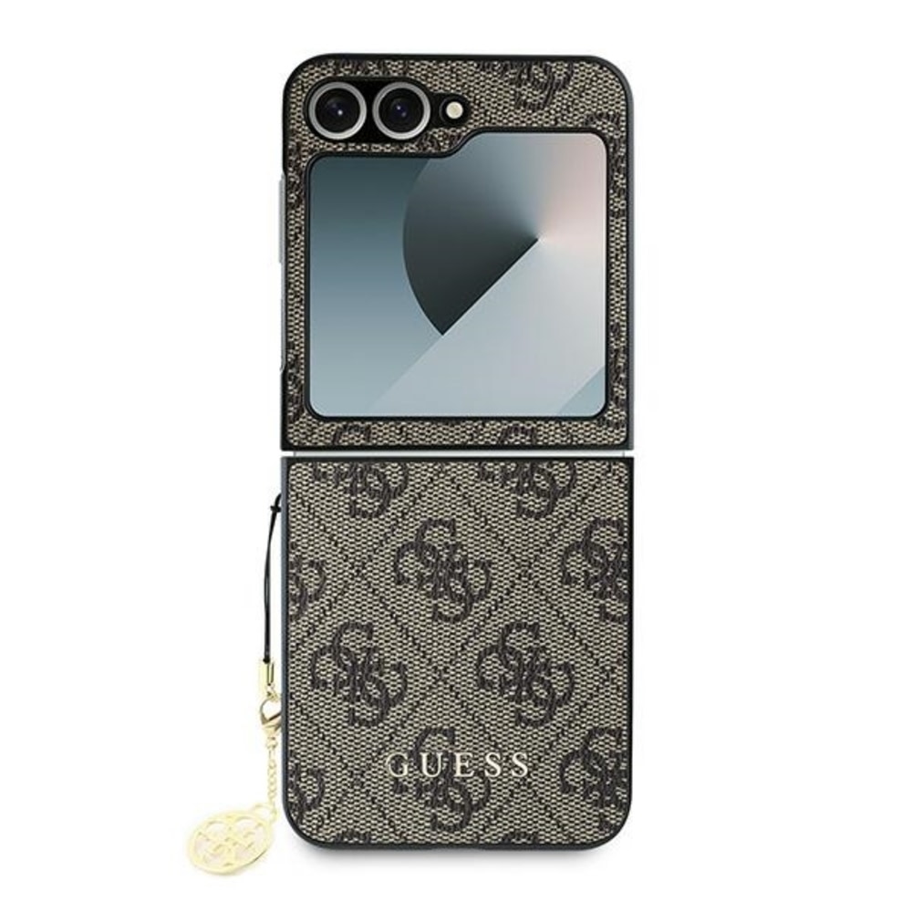 Originalna čvrsta TPU maska Guess "Charms" za Samsung Galaxy Z Flip6 - brown