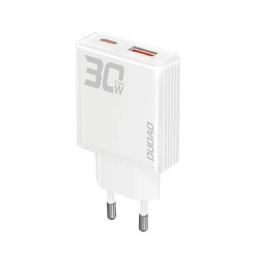 Ultra tanki zidni adapter za punjenje  Dudao "A30" s GaN tehnologijo, dva izlaza 30W Ultra tanki zidni adapter za punjenje  Dudao "A30" s GaN tehnologijo, dva izlaza 30W