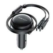 Brzi autopunjač  Acefast 2u1 "B13" 53W s QC, PD s jedim USB izlazom i izvlačnim kablom